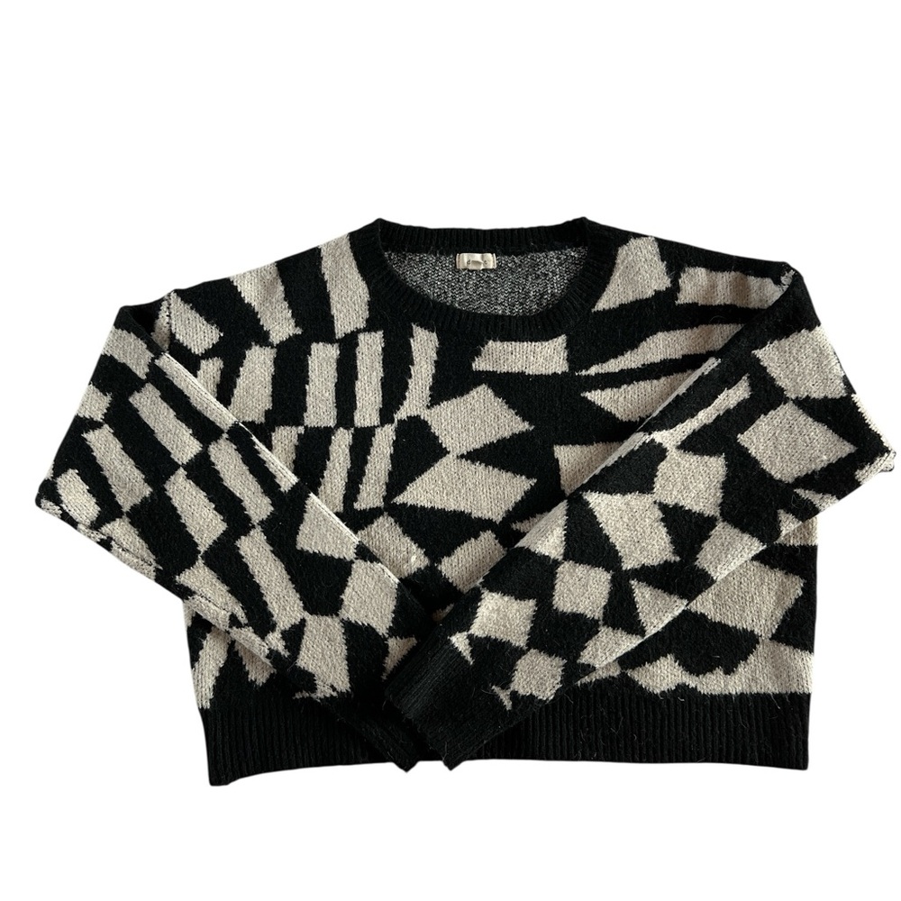Debut Abstract Black and Cream Sweater - Picture 1 of 5